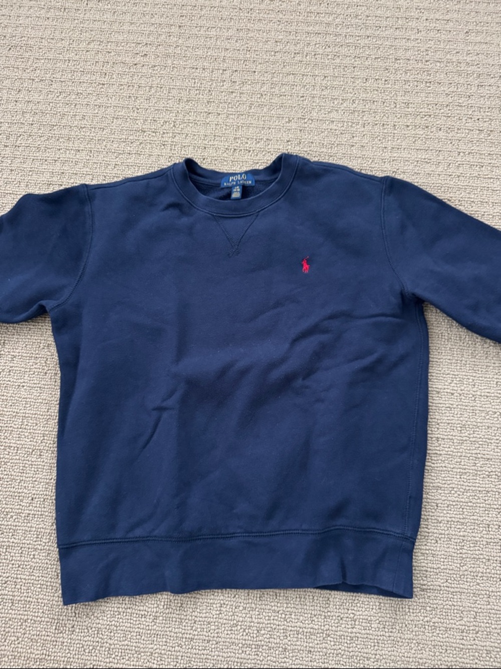 Polo by Ralph Lauren Navy Crewneck with Red Pony Logo